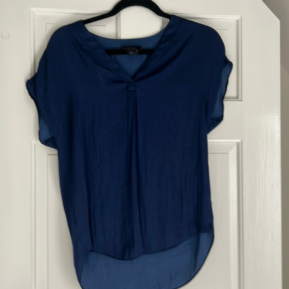 Navy blue silky blouse